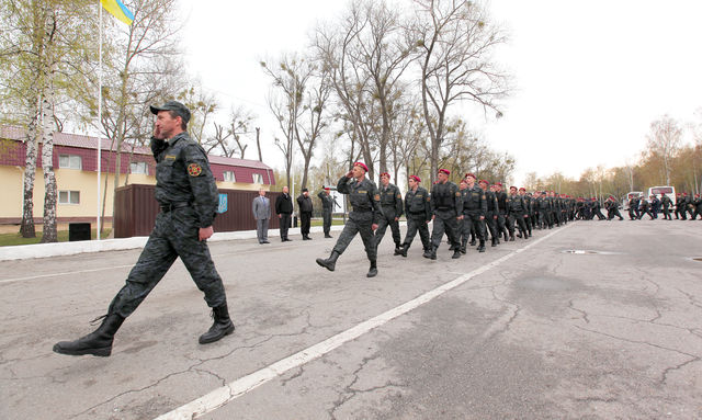 Гвардейцы отправляются на первое боевое дежурство. Фото предоставлено МВД Украины