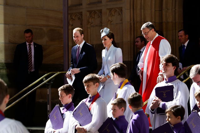 Герцогиня Кэтрин и принц Уилльям посетили пасхальную службу в церкви St. Andrew's Cathedral в Сиднее.Фото:AFP