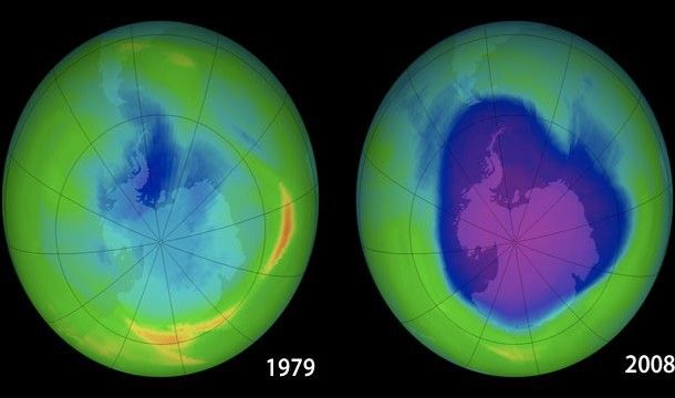 Влітку більше радіації досягає Південного полюса, ніж екватора. Це відбувається тому, що діра в озоновому шарі над Антарктикою є найбільшою з відомих і становить 27 мільйонів квадратних кілометрів.