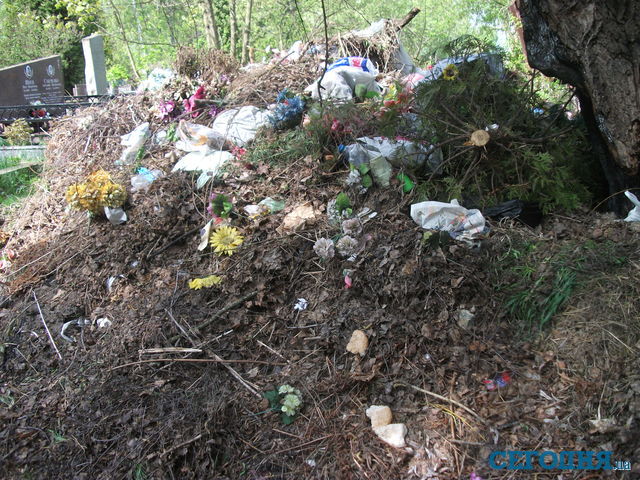 <p>Сміття на Берковецькому та Лісовому кладовищах. Фото: Ірина Гінжул, "Сегодня"</p>
