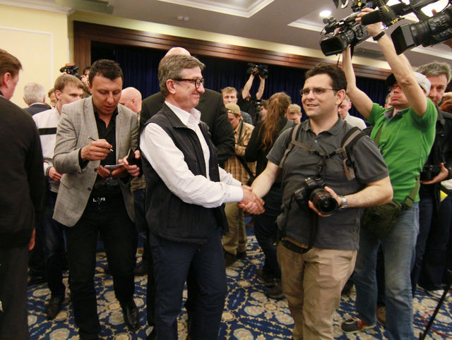 Конференция по поводу освобождения группі международных и украинских наблюдателей. Фото: С. Ваганов, "Сегодня"