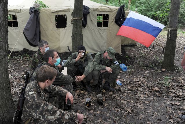 Тренировка батальона "Восток" под Донецком. Фото: AFP