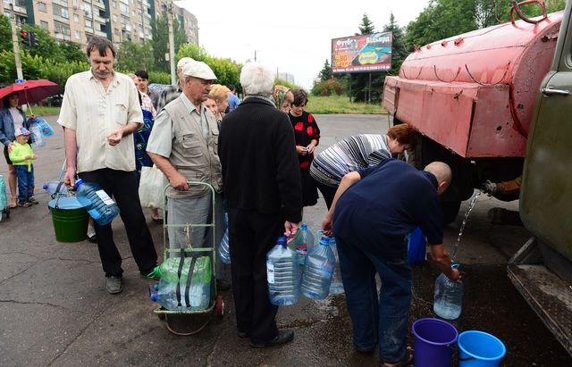 Очереди за водой в Краматорске. Фото: AFP
