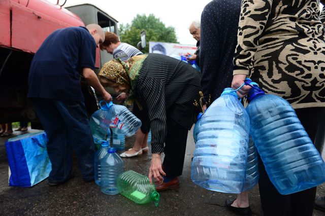 Очереди за водой в Краматорске. Фото: AFP