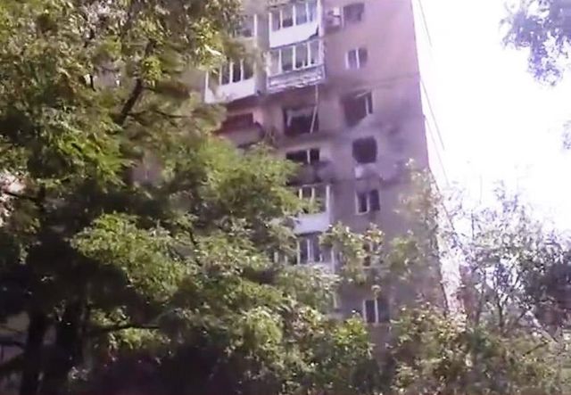 Центральная часть Донецка подверглась артиллерийскому обстрелу. Фото: vk.com