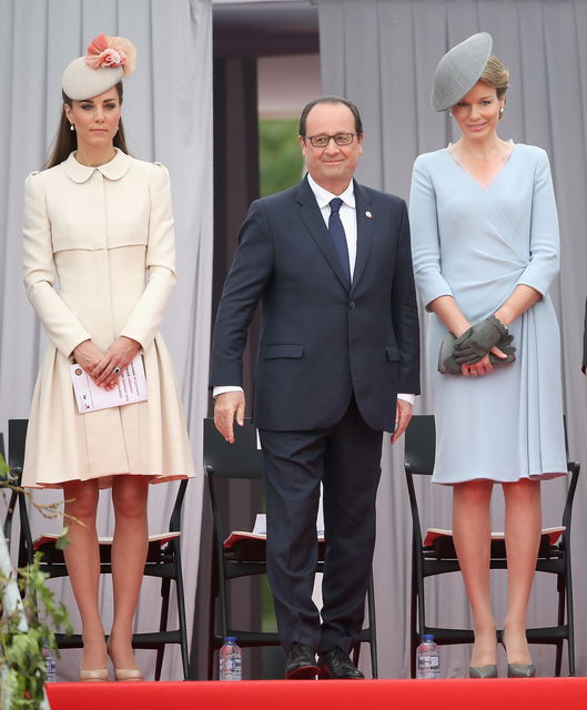Королева Матильда, Франсуа Олланд и герцогиня Кэтрин Фото:AFP