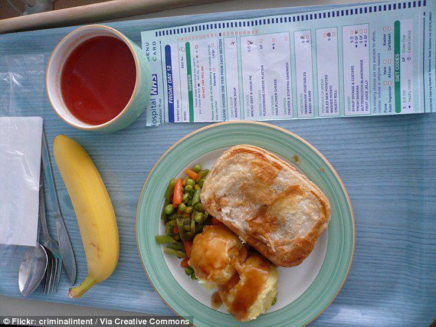 Великобритания: Суп минестроне, говядина и луковый пирог, тушеные овощи и банан