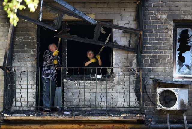 Киевский район после обстрелов. Фото: AFP