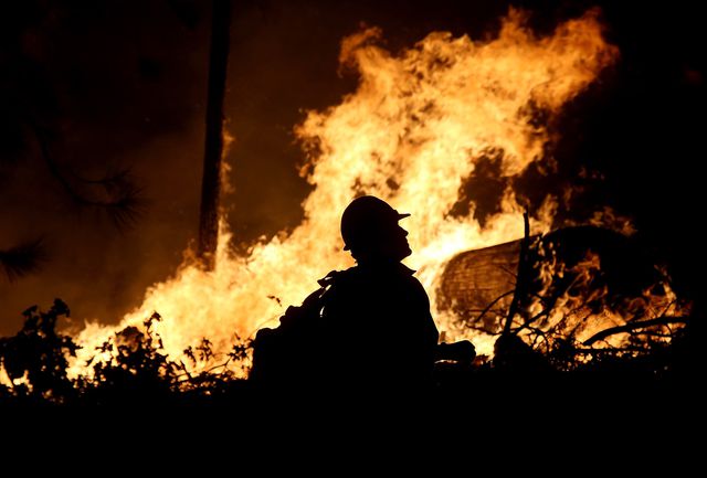 Сильный лесной пожар бушует на севере американского штата Калифорния. Пламя вспыхнуло недалеко от города Поллок-Пайнс в 100 километрах к востоку от Сакраменто. Огнем охвачено уже почти 30 тысяч гектаров леса. Фото: AFP