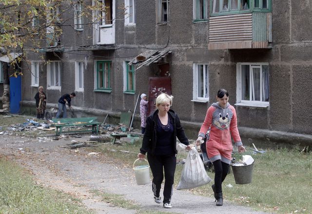 В Дебальцево разрушено ряд домов. Фото: AFP
