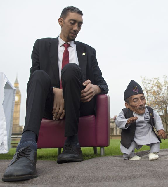 В Лондоне встретились самый маленький и самый высокий человек в мире - Последние мировые новости | Сегодня