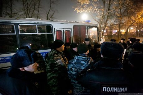 В Москве после акции к годовщине Евромайдана задержали пятерых, фото – MARTIN