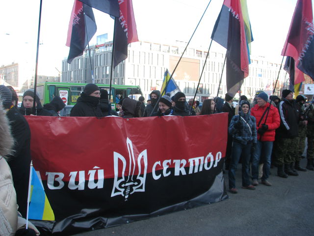В Днепропетровске отмечают годовщину Евромайдана. Фото: Андрей Никитин