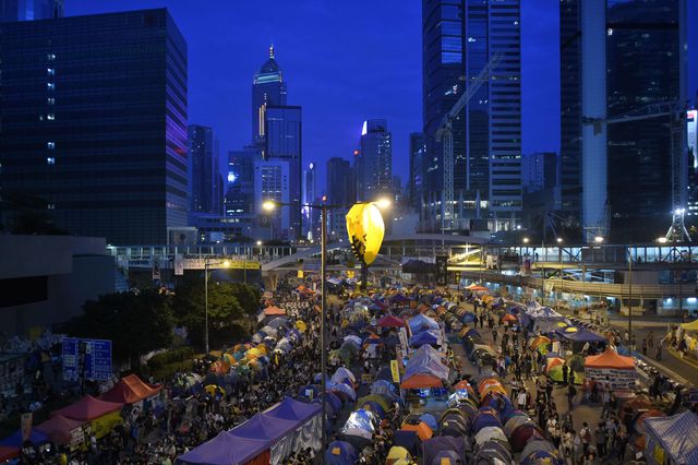 Гонконг снова протестует, фото AFP