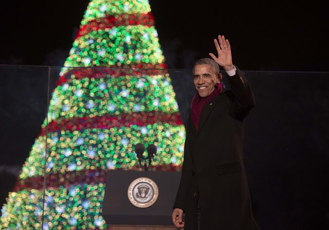 <p>Обама запалив вогні на різдвяній ялинці перед Білим домом, фото AFP</p>