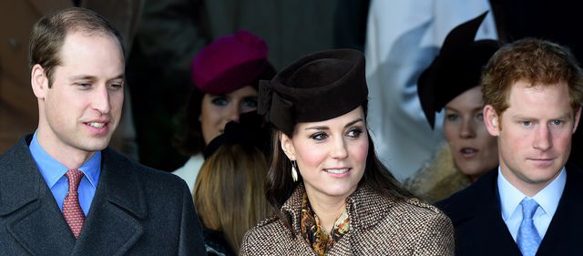 Принц Гарри, принц Уильям и Кейт Миддлтон  AFP
