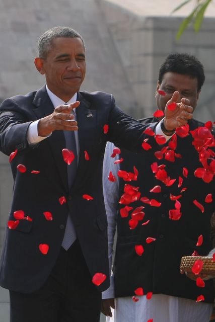 Президент США Барак Обама відвідав в Індію з триденним візитом, в ході якого зустрівся з прем'єр-міністром Нарендра Моді. Крім того, він відвідає парад на честь національного свята Дня республіки. Фото: AFP