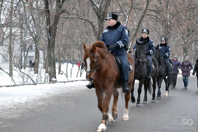 Проверка документов и патруль на лошадях. Фото: В. Мавричев, sq.com