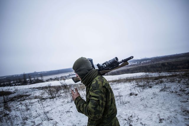 Боевик под Дебальцево. Фото: AFP
