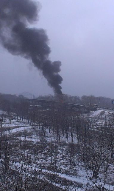 На Петровском мосту прогремел взрыв. Фото: соцсети