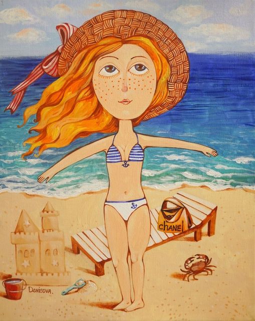 <p>На картинах Дар'ї можна побачити апельсинові дерева, танцюючих індійок, школярку з Гоа і відпочиваючих біля моря туристів. Фото: denisova.com.ua</p>