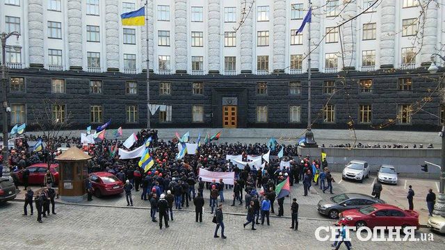 Митинг шахтеров в Киеве. Фото: А.Черкашин, "Сегодня" и AFP