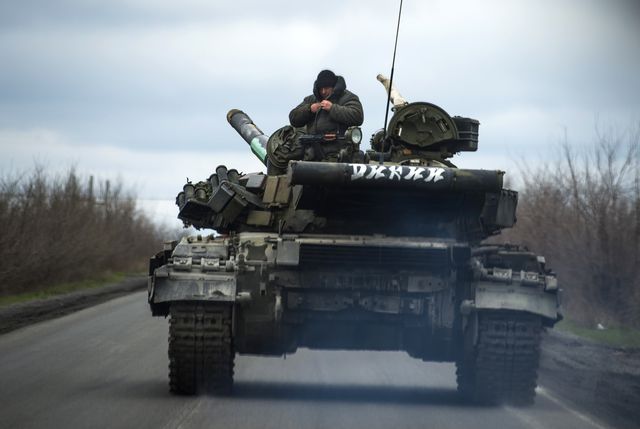 Танк боевиков под Шахтерском. Фото: AFP