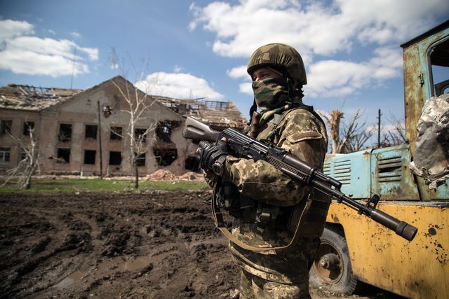 Позиции украинских военнослужащих в Песках. Фото: AFP