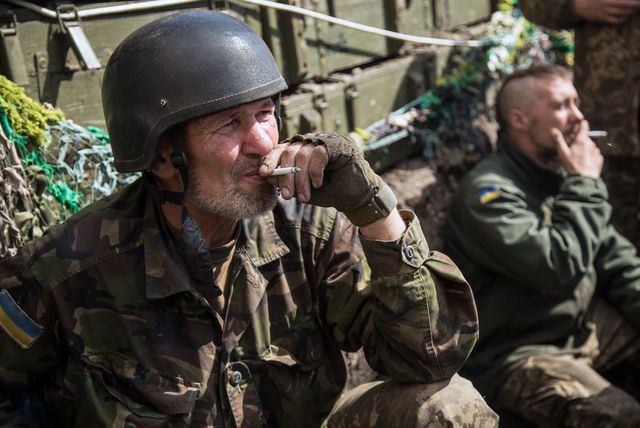 Позиции украинских военнослужащих в Песках. Фото: AFP