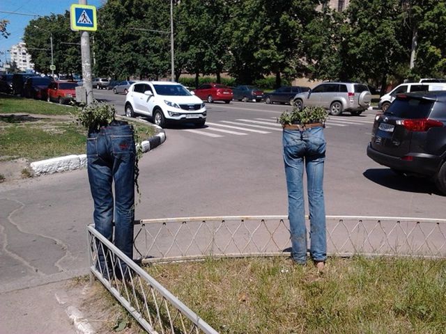 Харьковские газоны настолько суровы, что ходят в джинсах