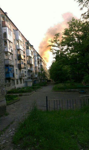 Донецк после вечернего обстрела, фото из соцсетей