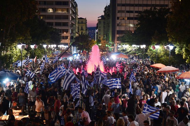 <p><span>У Греції противники реформ вже почали святкування, фото AFP</span></p>