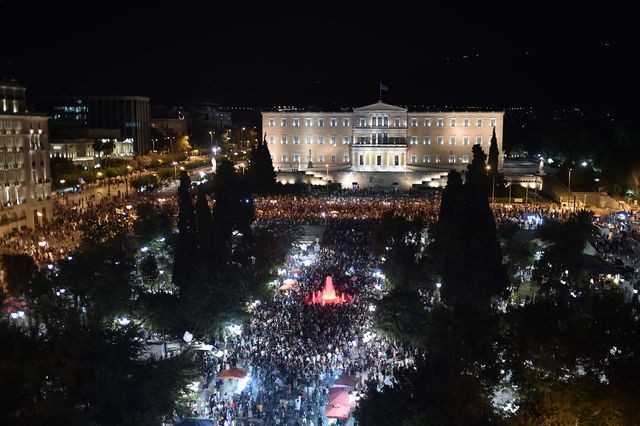 <p><span>У Греції противники реформ вже почали святкування, фото AFP</span></p>