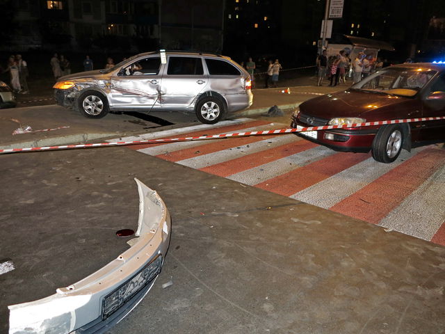 ДТП произошло вечером. Фото: пресс-служба УГАИ Киева