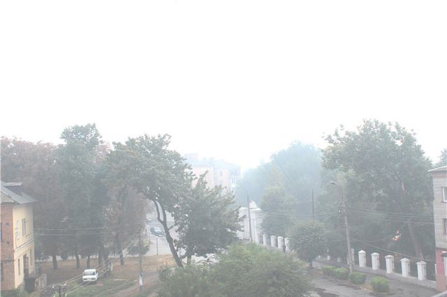 Бердичев затянуло дымом. Фото: berdichev.biz