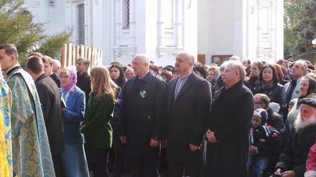 Во время презентации памятника Мазепе в Полтаве, фото Громадське ТБ. Полтава