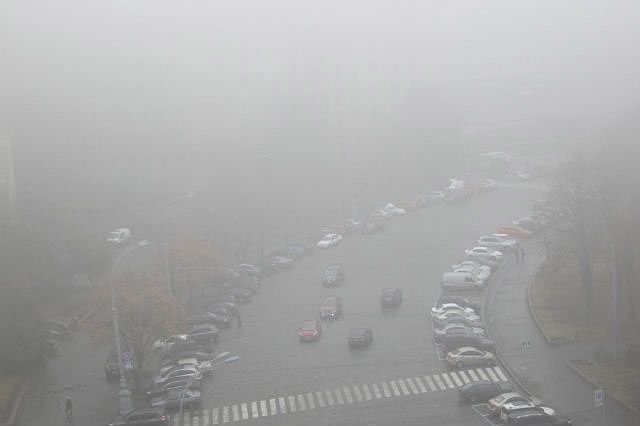 Туман в Харькове. Фото: slk.kh.ua