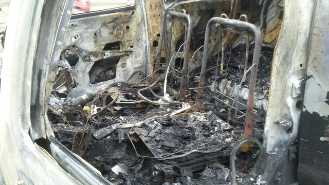 <p>Автомобіль повністю згорів. Фото: соцмережі</p>