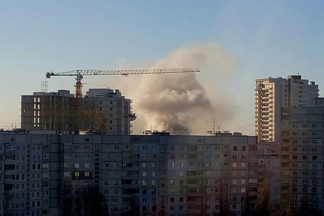<p>Пожежа на ринку в Харкові. Фото: соцмережі</p>