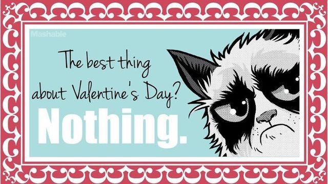 Найкраще в День святого Валентина? Нічого. Фото: facebook / TheOfficialGrumpyCat