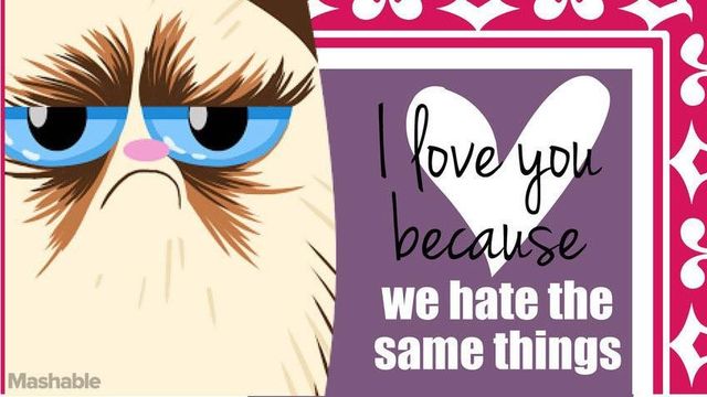 Я люблю тебе, оскільки ми ненавидимо одне й те саме. Фото: facebook / TheOfficialGrumpyCat