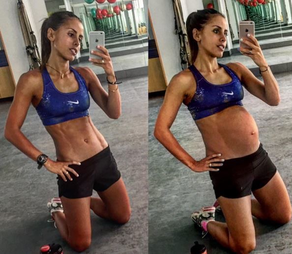 Девушка усиленно тренировалась даже в период беременности. Фото: instagram.com/carolinapatrocinio