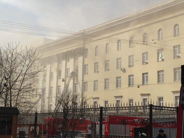 В здании Минобороны России произошел пожар, фото: соцсети
