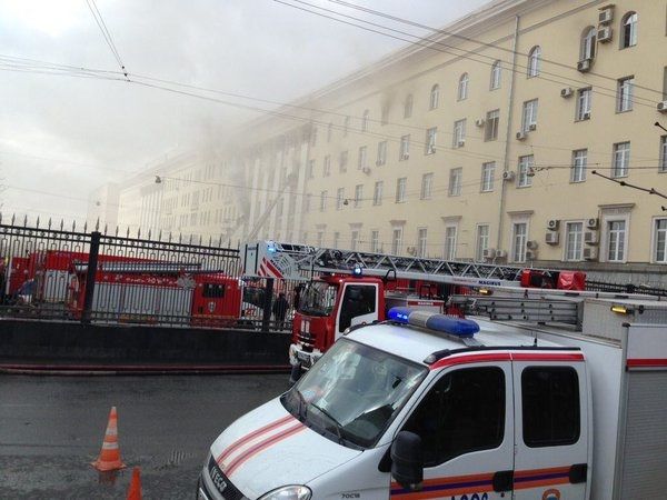В здании Минобороны России произошел пожар, фото: соцсети