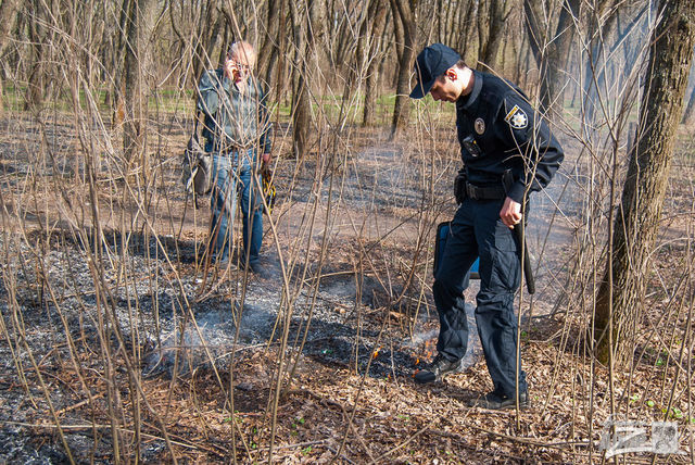 <p>Суворий харківський коп загасив пожежу в парку ногами. Фото: dozor.kharkov.ua</p>