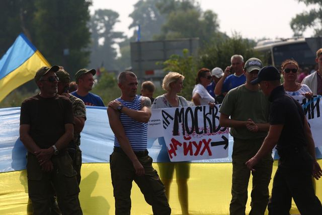 Митинг на Бориспольской окружной. Фото: Д.Павлов
