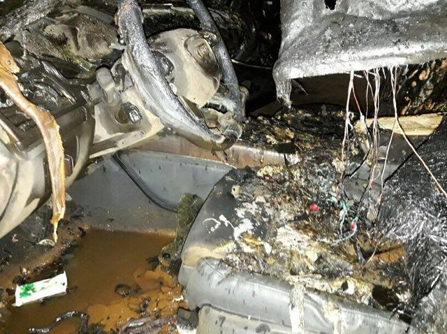 В Сумах сожгли Audi. Фото: 