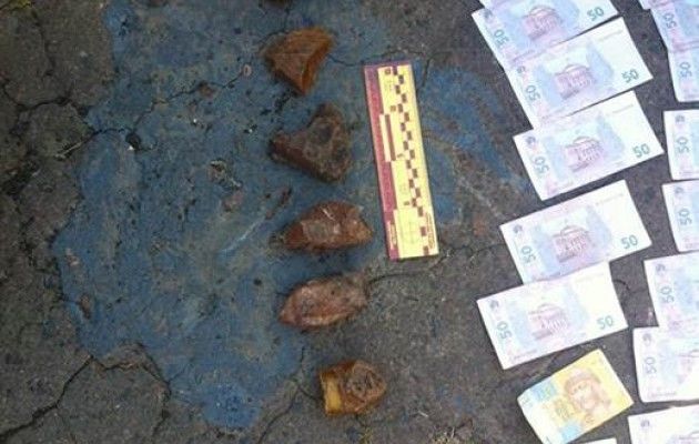 Пять мешков янтаря изъяли у охотника на 'солнечный камень' , фото npu.gov.ua