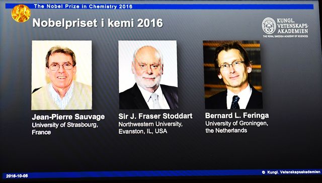 <p>Жан-П'єр Саваж, Бернард Ферінга і Фрезер Стоддарт отримали Нобеля. Фото: AFP</p>