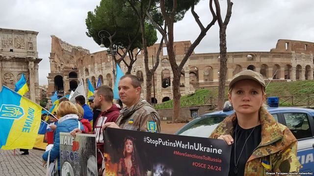В Риме прошла акция "Stop Putin's War in Ukraine"